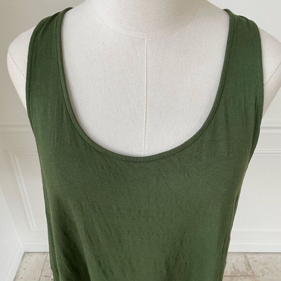 Anthropologie Delatta Mixed Material Tank Top Green M - Picture 2 of 7